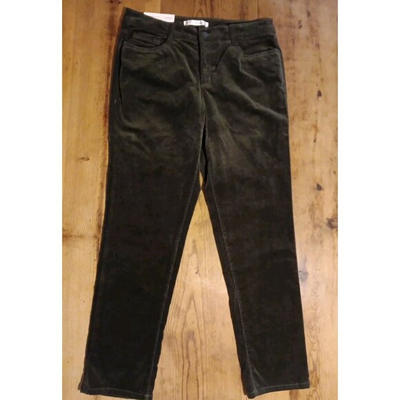 St Johns Bay Corduroy Pants Womens 12 Secretly Slender Straight Leg Green NWT - Picture 4 of 8